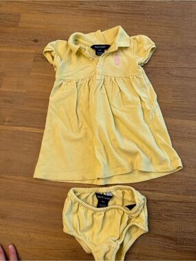 Ralph Lauren Yellow Polo Dress with Bloomer Set 18mo